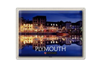 Panneau en étain villes port de Plymouth angleterre royaume-uni 40x30cm 1