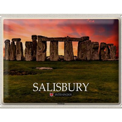 Cartel de chapa Ciudades Salisbury Stonchenge Inglaterra Reino Unido 40x30cm