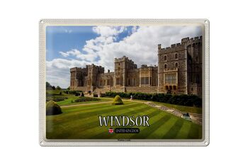 Signe en étain villes angleterre royaume-uni château de Windsor 40x30cm 1
