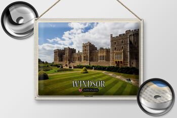 Signe en étain villes angleterre royaume-uni château de Windsor 40x30cm 2