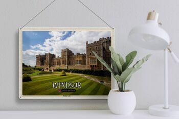 Signe en étain villes angleterre royaume-uni château de Windsor 40x30cm 3