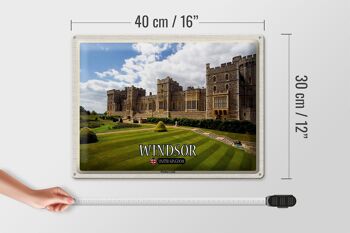 Signe en étain villes angleterre royaume-uni château de Windsor 40x30cm 4