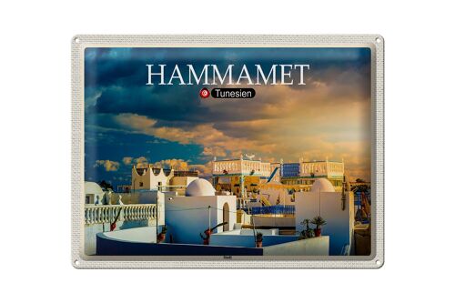 Blechschild Reise Hammamet Tunesien Urlaub Sonne 40x30cm