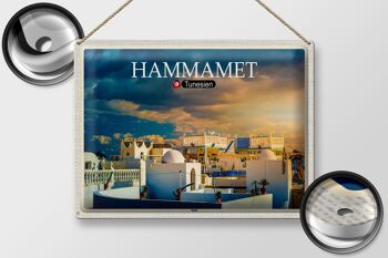 Panneau en étain voyage Hammamet tunisie vacances soleil 40x30cm 2
