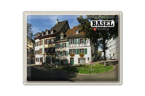 Blechschild Reise Basel Schweiz Kleinbasel Stadt 40x30cm