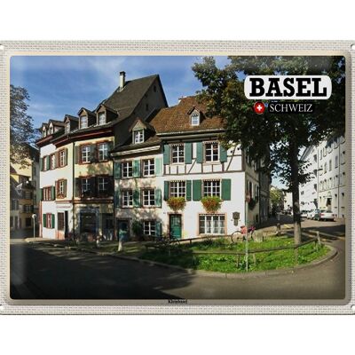 Blechschild Reise Basel Schweiz Kleinbasel Stadt 40x30cm