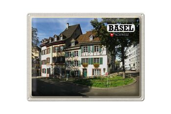 Plaque en tôle voyage Bâle Suisse Kleinbasel ville 40x30cm 1