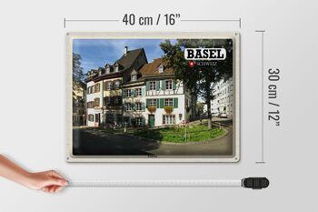 Plaque en tôle voyage Bâle Suisse Kleinbasel ville 40x30cm 4