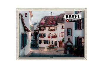 Signe en étain voyage bâle suisse vieille ville 40x30cm cadeau 1