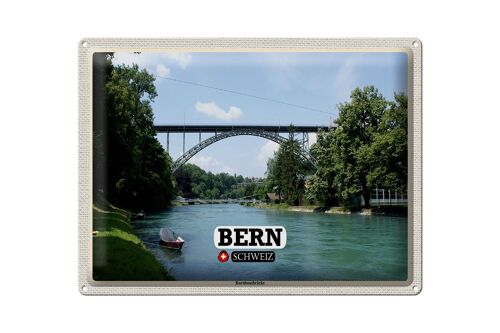 Blechschild Reise Bern Schweiz Kornhausbrücke Brücke 40x30cm