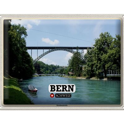 Cartel de chapa viaje Berna Suiza puente Kornhausbrücke 40x30cm