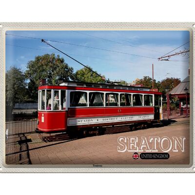 Cartel de chapa Ciudades Seaton Tramway Reino Unido Inglaterra 40x30cm