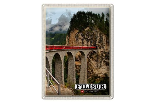 Blechschild Reise Filisur Schweiz Landwasserviadukt 30x40cm