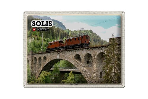 Blechschild Reise Solis Schweiz Soliser Viadukt Brücke 40x30cm