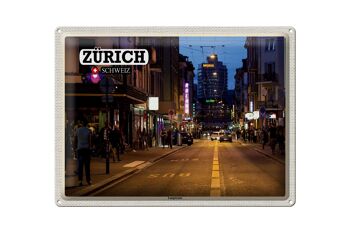 Plaque en tôle voyage Zurich Suisse Langstrasse 40x30cm 1