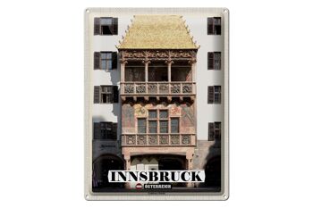 Signe en étain voyage Innsbruck autriche toit doré 30x40cm 1