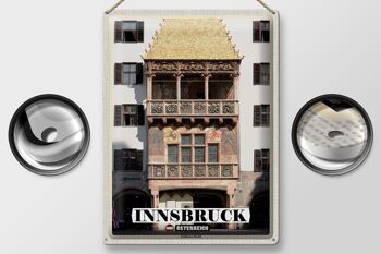 Signe en étain voyage Innsbruck autriche toit doré 30x40cm 2