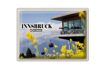 Plaque en tôle voyage Innsbruck Autriche Paternkofel 40x30cm 1
