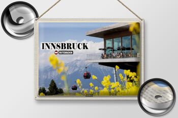Plaque en tôle voyage Innsbruck Autriche Paternkofel 40x30cm 2