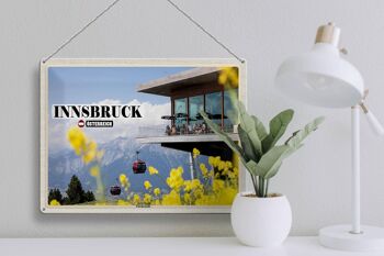 Plaque en tôle voyage Innsbruck Autriche Paternkofel 40x30cm 3