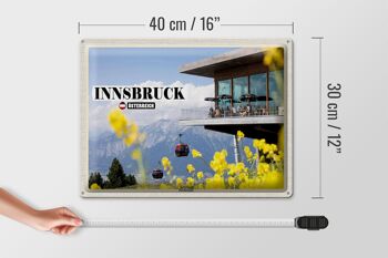 Plaque en tôle voyage Innsbruck Autriche Paternkofel 40x30cm 4