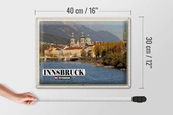 Signe en étain voyage Innsbruck autriche Inn River 40x30cm 4