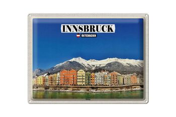 Signe en étain voyage Innsbruck autriche montagnes Hötting 40x30cm 1