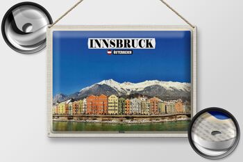 Signe en étain voyage Innsbruck autriche montagnes Hötting 40x30cm 2