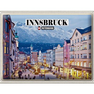 Cartel de chapa Travel Innsbruck Austria Navidad 40x30cm