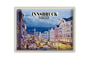 Plaque en tôle Voyage Innsbruck Autriche Noël 40x30cm 1