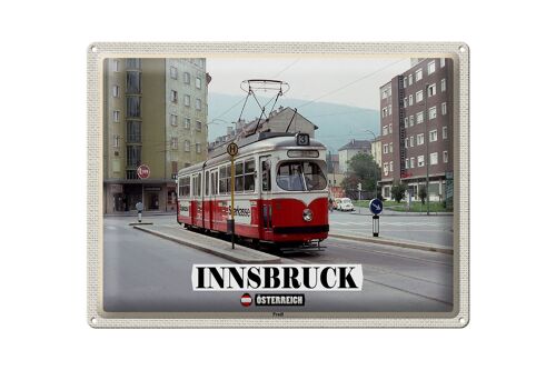 Blechschild Reise Innsbruck Österreich Pradl Stadt 40x30cm