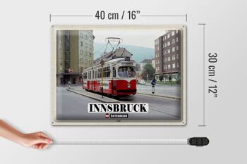 Plaque en tôle voyage Innsbruck Autriche Pradl ville 40x30cm 4