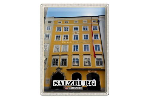 Blechschild Reise Salzburg Mozarts Geburtshaus 30x40cm
