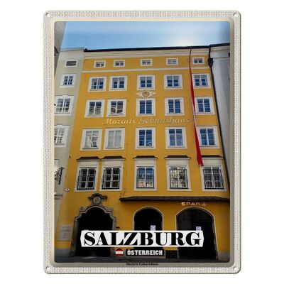 Blechschild Reise Salzburg Mozarts Geburtshaus 30x40cm