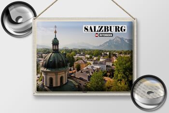 Panneau en étain voyage Salzbourg Nonntal Autriche 40x30cm 2