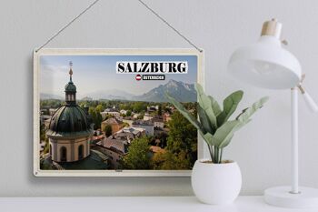 Panneau en étain voyage Salzbourg Nonntal Autriche 40x30cm 3