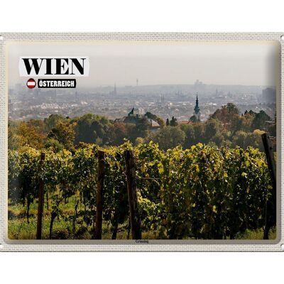 Cartel de chapa de viaje Viena Austria Grinzing Weinfelder 40x30cm