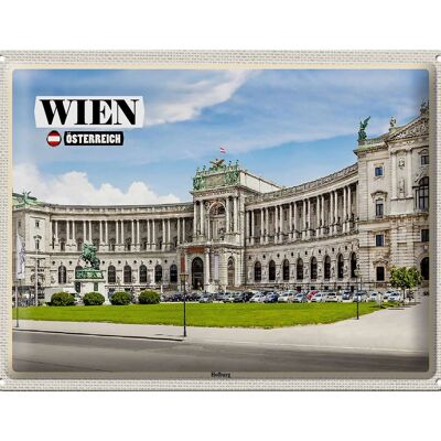 Targa in metallo da viaggio Vienna Austria architettura Hofburg 40x30 cm