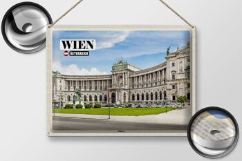 Panneau en étain voyage Vienne Autriche architecture Hofburg 40x30cm 2