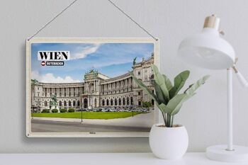 Panneau en étain voyage Vienne Autriche architecture Hofburg 40x30cm 3