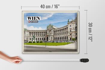 Panneau en étain voyage Vienne Autriche architecture Hofburg 40x30cm 4