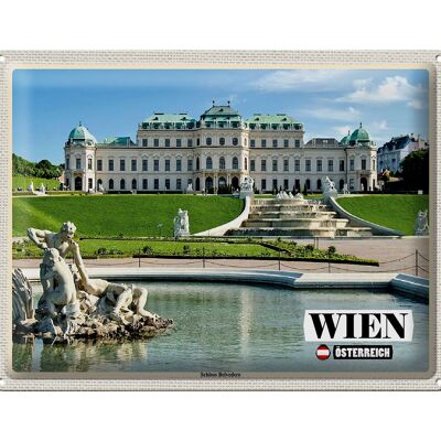 Cartel de chapa viaje Viena Austria Palacio Belvedere 40x30cm