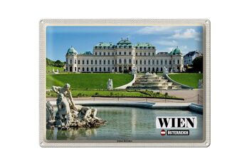 Plaque en tôle voyage Vienne Autriche Palais du Belvédère 40x30cm 1