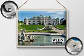 Plaque en tôle voyage Vienne Autriche Palais du Belvédère 40x30cm 2