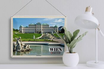 Plaque en tôle voyage Vienne Autriche Palais du Belvédère 40x30cm 3