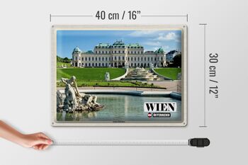 Plaque en tôle voyage Vienne Autriche Palais du Belvédère 40x30cm 4