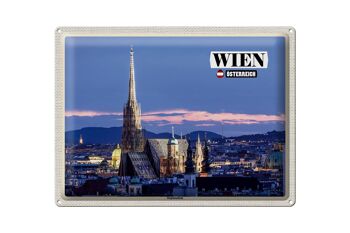 Plaque en tôle voyage Vienne Autriche Cathédrale Saint-Étienne 40x30cm 1