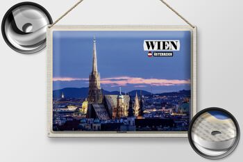 Plaque en tôle voyage Vienne Autriche Cathédrale Saint-Étienne 40x30cm 2