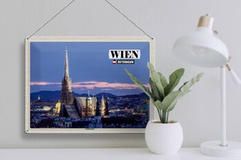 Plaque en tôle voyage Vienne Autriche Cathédrale Saint-Étienne 40x30cm 3
