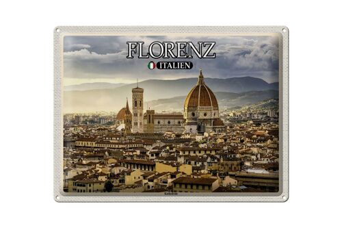 Blechschild Reise Florenz Italien Kathedrale Baukunst 40x30cm